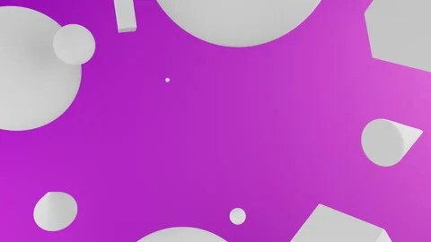 3D render of primitives objects with white matte materials on pink background Stock Footage 269792362