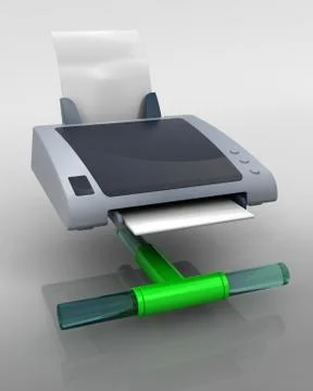 3D render printer Stock Illustration
