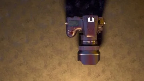 3D render of a professional camera on a surface Illustrazione stock