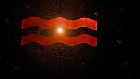 3d render of prominent aquarius symbol and astrological background Stock Illustration