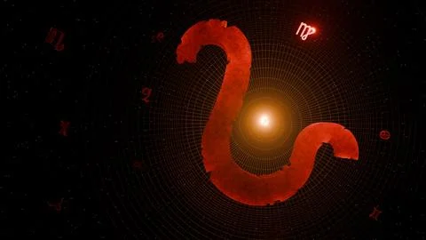 3d render of prominent leo symbol and astrological background Stock Illustration