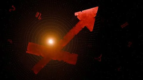 3d render of prominent sagitarius symbol and astrological background Stock Illustration