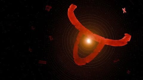 3d render of prominent tauris symbol and astrological background Stock Illustration