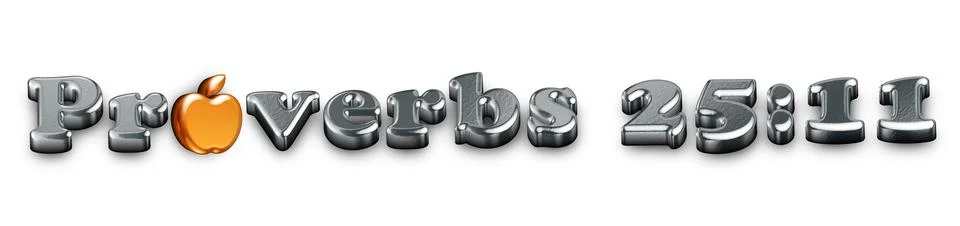 3D Render of Proverbs 25:11 Stock Illustration