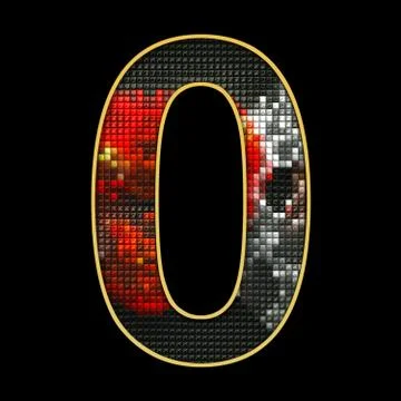 3D render of puff pixels alphabet letter Illustrazione stock