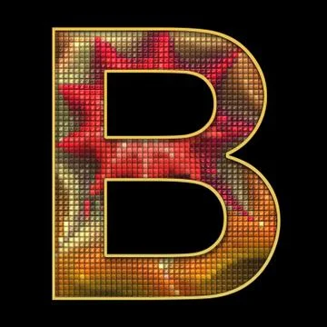 3D render of puff pixels alphabet letter Stock Illustration