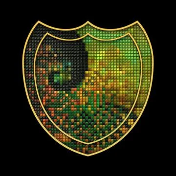 3D render of puff pixels alphabet letter Stock Illustration