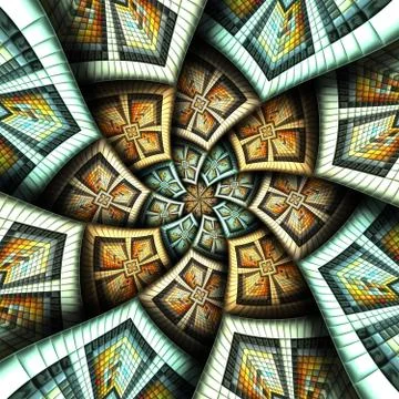 3D render of puff pixels colorful pattern background tile Stock Illustration