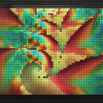 3D render of puff pixels fractal background Stock Illustration