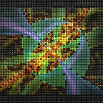 3D render of puff pixels fractal background Stock Illustration
