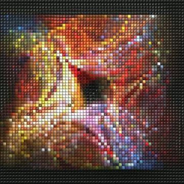 3D render of puff pixels fractal background Stock Illustration