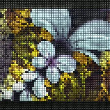 3D render of puff pixels fractal background Illustrazione stock