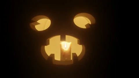 3d render of a pumpkin on a dark background Stock Footage 158687130