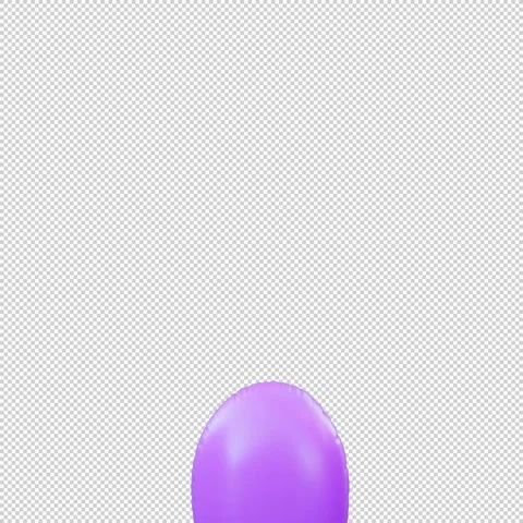 3D Render of Purple Balloon Floating Upward in Seamless Loop Animation with.. Stock Footage 317741526