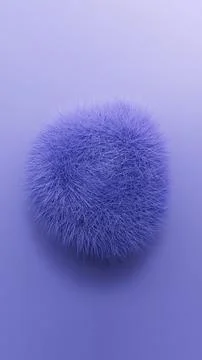 3D render of a purple fluffy textured object on a purple background 스톡 일러스트