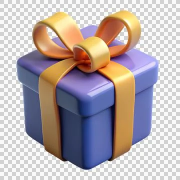 3d render purple gift box with ribbon present package Stock Illustration