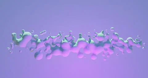 3d render purple pink abstract background flowing liquid drops for design Illustrazione stock