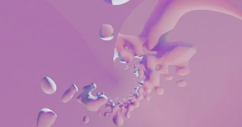 3d render purple pink abstract background flowing liquid drops for design Stock Illustration