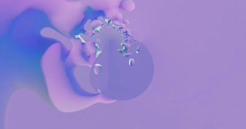 3d render purple pink abstract background flowing liquid drops for design Stock Illustration