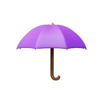 3D render purple umbrella Stock Illustration