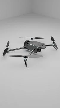 3D render of quadcopter drone isolated side angled view Stock Illustration