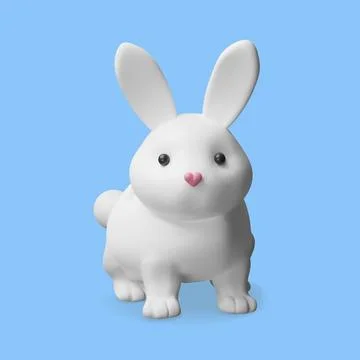 3d render rabbit. Stock Illustration
