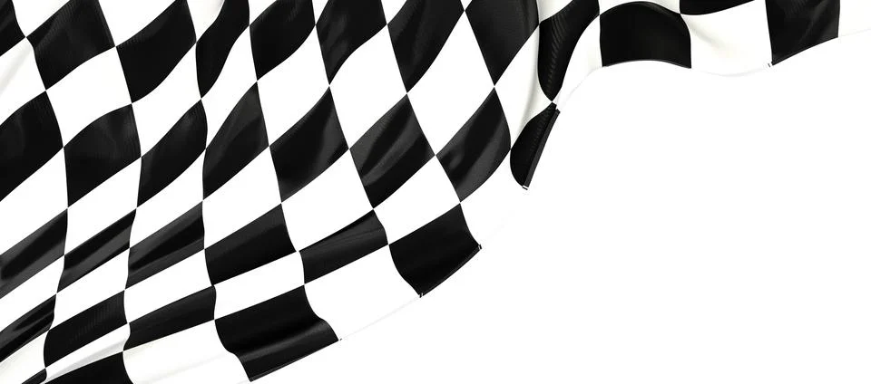 3D render of a race finish flag isolated on a white background 스톡 일러스트