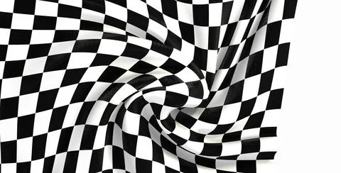 3D render of a race finish flag isolated on a white background 스톡 일러스트