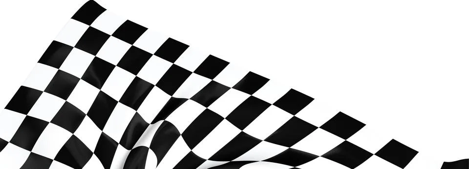 3D render of a race finish flag isolated on a white background 스톡 일러스트