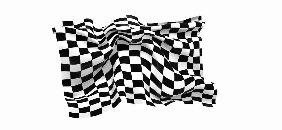 3D render of a race finish flag isolated on a white background Stock Illustration
