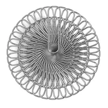 3d render of a radial array of paperclips Stock Illustration