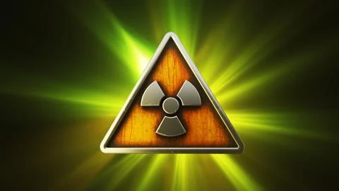 3d render of radiation nuclear danger symbol Illustrazione stock