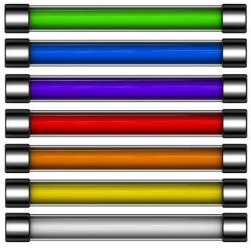 3d render of rainbow colored download button bar Stock Illustration