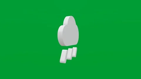 3D render of rainy cloud icon on chroma key green screen background Stock Footage 335459423