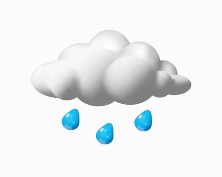 3D render rainy weather Stock Illustration