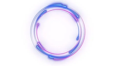 3d render rcular blue and purple light background, in the style of digital neon イラスト素材