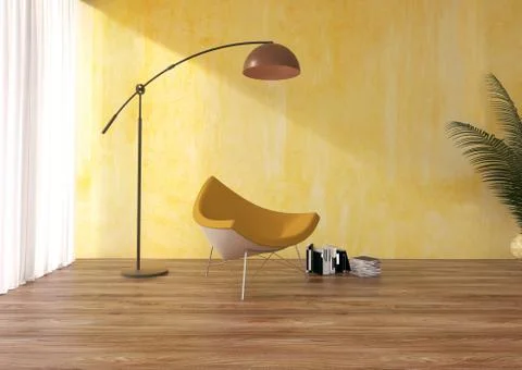 3d render of a Reading corner in a modern room Stock Illustration