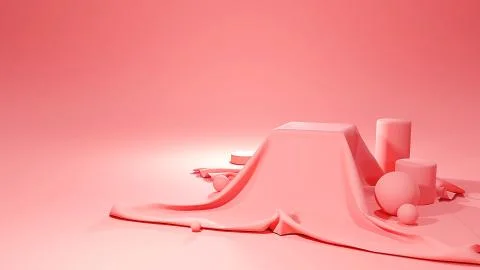 3d render of Realistic drapery fabric Stock Illustration