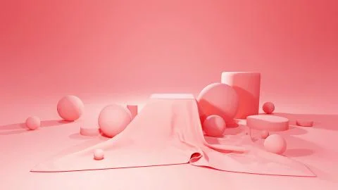 3d render of Realistic drapery fabric Stock Illustration