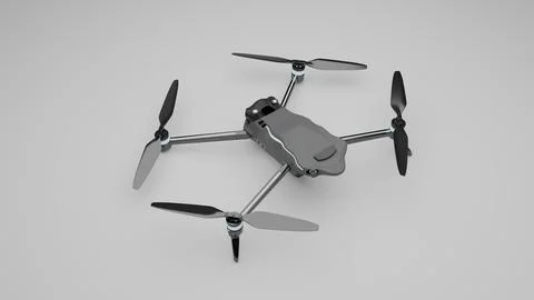3D render of realistic drone quadcopter isolated on white Stock Illustration