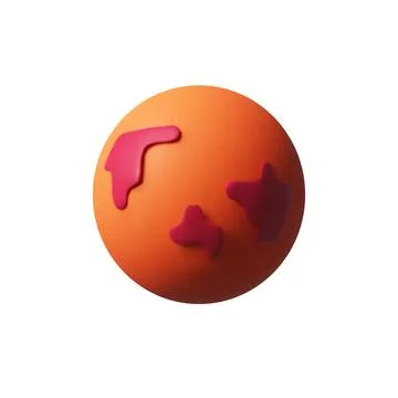 3D render realistic Mars planet in plastic style Stock Illustration