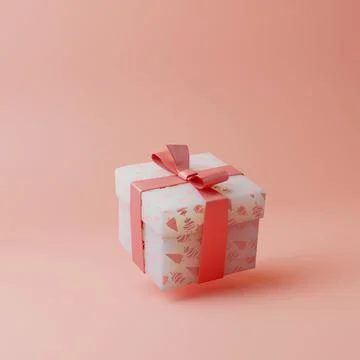 3D render realistic pink christmas gift Stock Illustration