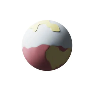 3D render realistic Pluto planet in plastic style Stock Illustration