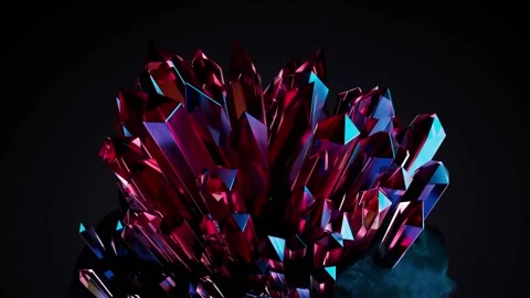 3d Render realistic of precious crystals turning. Vidéo 238696421