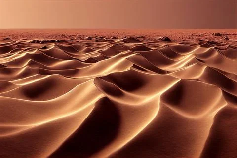 3d render realistic sand dunes on planet mars Stock Illustration