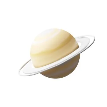 3D render realistic Saturn planet in plastic style Stock Illustration