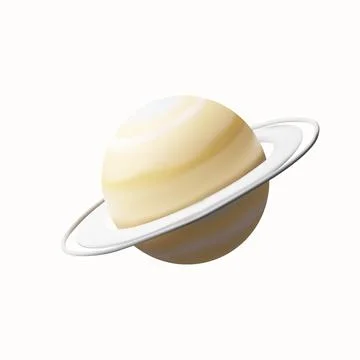 3D render realistic Saturn planet in plastic style Stock Illustration