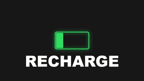 3D render of recharge battery icon creating energy technology background Stock Footage 334940323