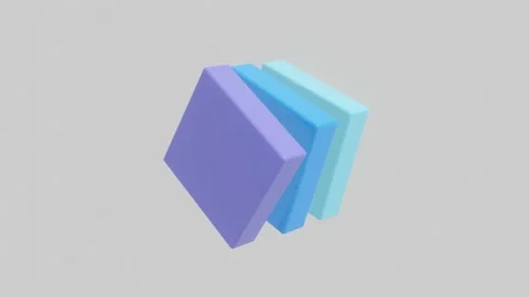 3D render rectangle elements in blue and violet colors rotates Stock Footage 172130700