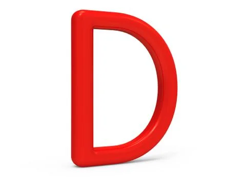 3D render red alphabet D Illustrazione stock